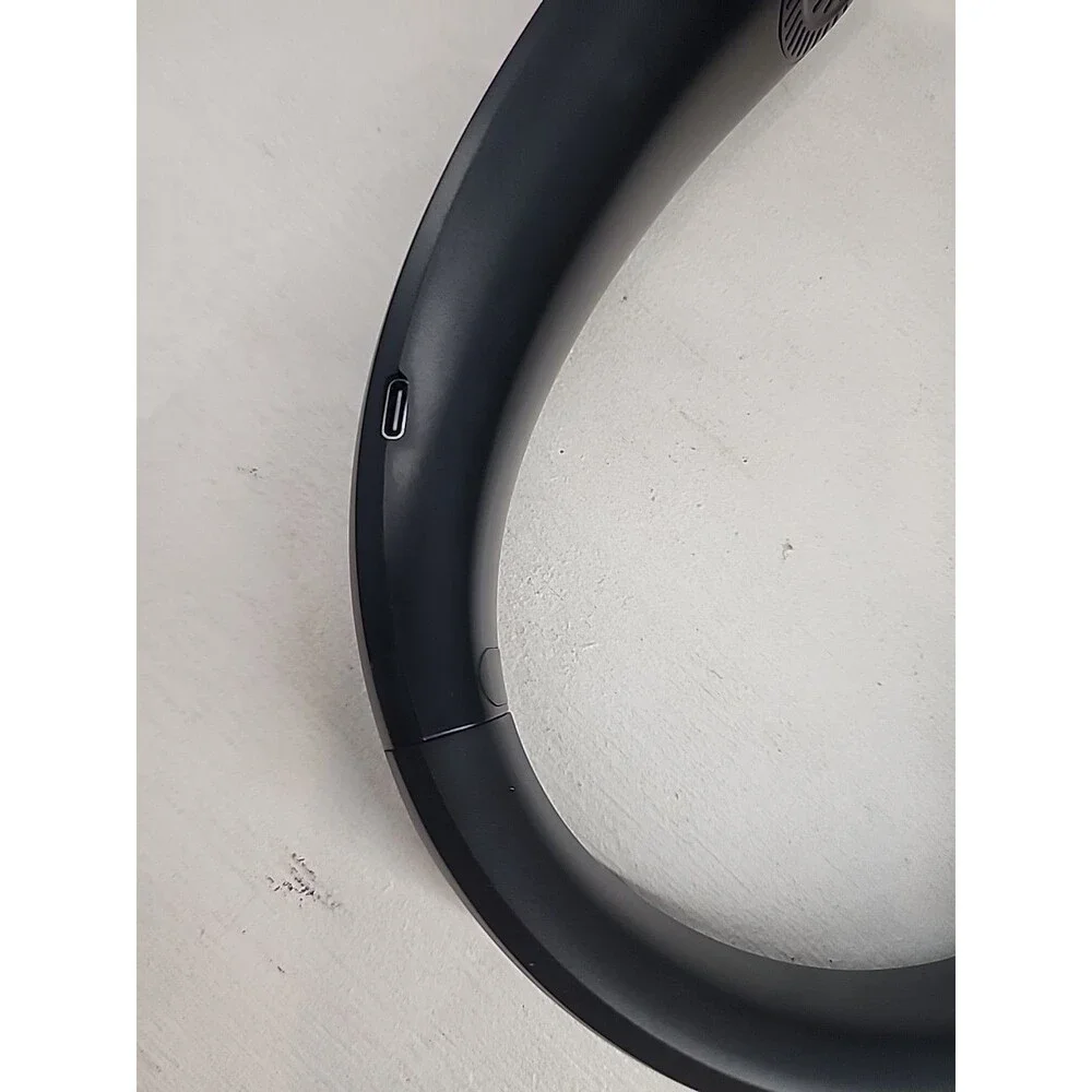 Black Neckband Personal Fan with Rose Gold Accents